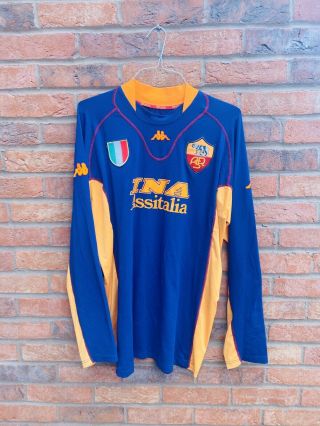 2001 - 2002 As Roma,  Vintage Third Football Shirt By Kappa,  Adult Xxxl