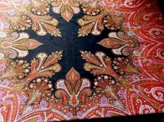Gorgeous 19thc French Cashmere Shawl / Tablecloth In Rare