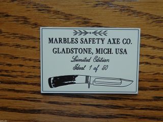 Marbles Safety Axe Company Ideal 1 Of 50 Knife Small Advertising Mini Plaque