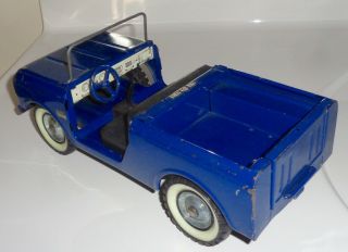 Vintage Tru Scale Ih Scout Toy Blue Truck All Wheel Drive Model Pressed Steel