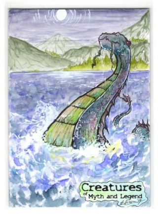 Perna Creatures Of Myth & Legend Danielle Ellison Loch Ness Monster Sketch Card
