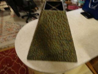 Large Arts And Crafts Style Hammered Metal Rectangular Lamp Shade 2