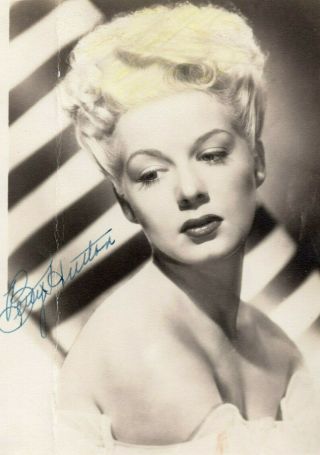 Vintage: " Annie Get Your Gun " Actress: Betty Hutton Signed Photo