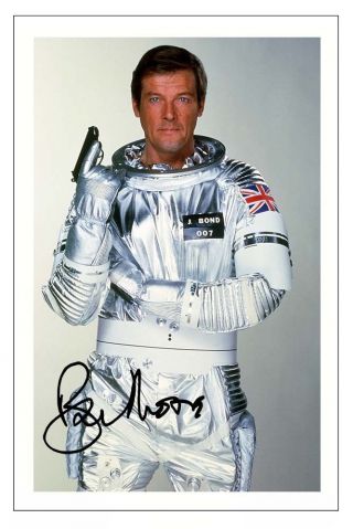 Roger Moore James Bond Moonraker Signed Autograph Photo Print