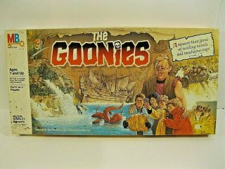 Vintage 1985 Milton Bradley Goonies Board Game Complete Fn,  W/ Baby Ruth Poster