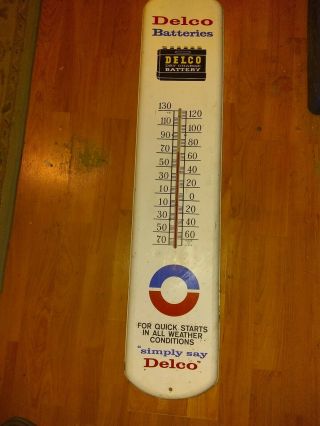 United Delco Battery Energizer Thermometer 38.  75 " Sign Dealership Gm Ok