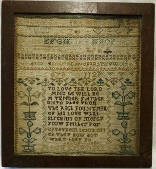 Early 19th Century Verse,  Motif & Alphabet Sampler By Ann Kendall Aged 8 - 1816