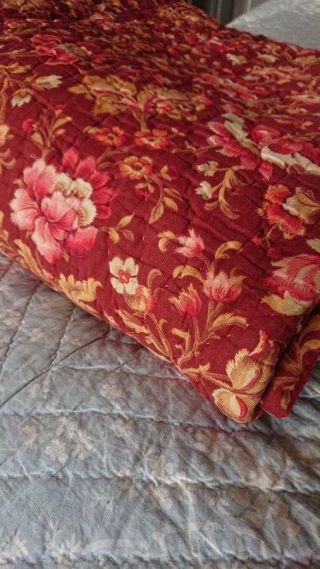Divine Antique French Large Hand Quilted Boutis Quilt C1850