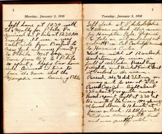 1928 Historic Handwritten Diary Sailor Puffer Uss Memphis China Hawaii Manila