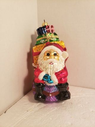 Vintage Christopher Radko Santa With Sack And Packages Christmas Ornament