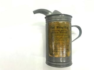 Vintage Maytag Oil & Gas Fuel Mixing Can/tin Early Rare " Paper Label & Spout "
