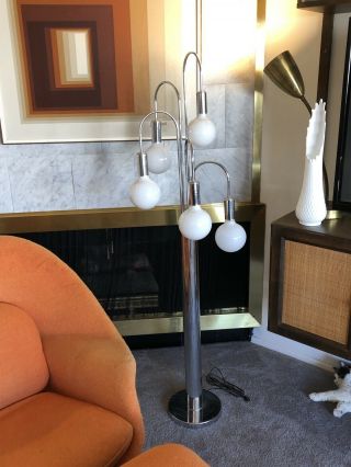 Mid Century Modern Robert Sonneman - Waterfall Five - Arm Laurel Floor Lamp