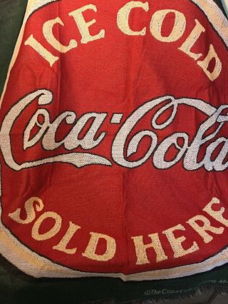 Large Coca Cola Woven Tapestry Blanket Throw Or Wall Hanging 50” X 56”