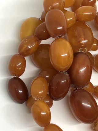 (inv 489) - Gorgeous Antique Natural Amber Bead Necklace - 35 Grams