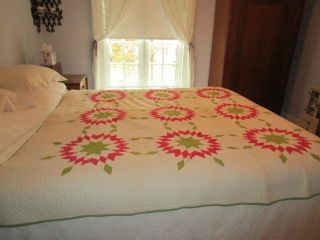 Antique Red And White Star Quilt