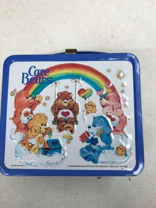 Vintage Care Bears Metal Lunch Box 1980 