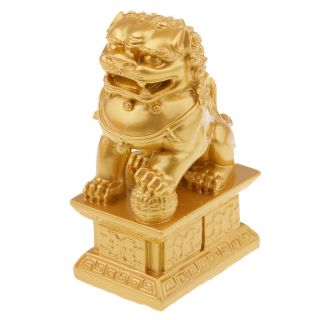 Feng Shui Lion Statues Home Protection Lions Figurine Lion Statue Pai Gold S 3