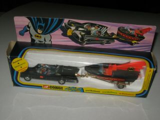 Corgi Toys Gift Set 3 Batmobile And Batboat 1976 Blue Box With Header Card Nmib