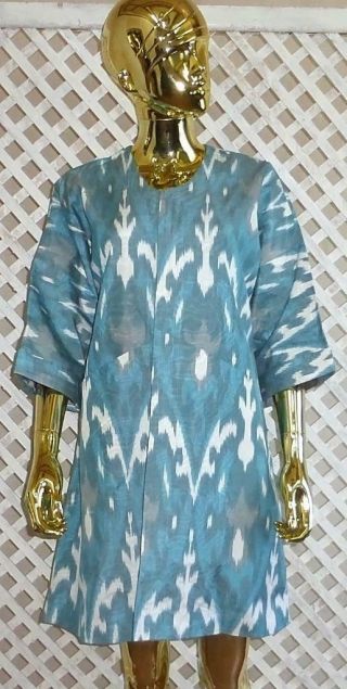 Uzbek Handmade Natural Cotton Ikat Jacket Cardigan 1641