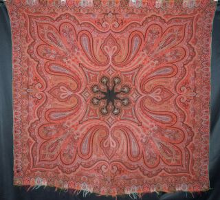 Antique Wool Paisley Shawl 1860 
