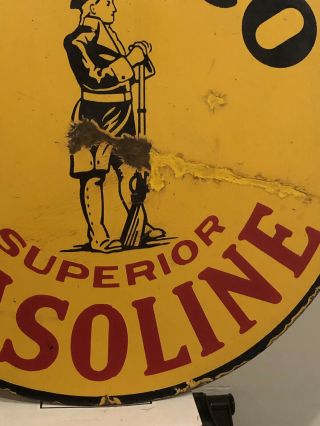 Vintage Double Sided CONOCO SUPERIOR GASOLINE SIGN 3