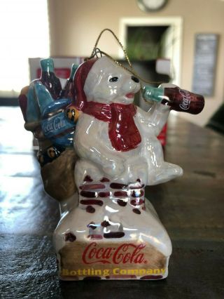 Vintage 2003 Coca Cola Pearlescent Porcelain Ornament