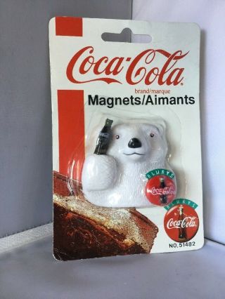 Vintage 1997 Coca - Cola Magnet Coca - Cola Polar Bear 3 1/4 " 51482 B