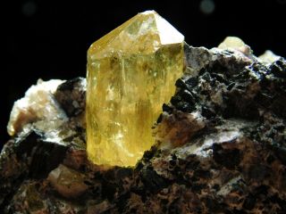 A Big Terminated 100 Natural Translucent Apatite Crystal In Matrix 366gr E
