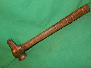 Vintage,  Lixie B,  12 Oz.  Brass Bronze Hammer With Handle,  Signed
