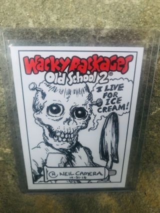 Wacky Packages Old School Series 2 Neil Camera Sketch 1/1 Ghoul Humor
