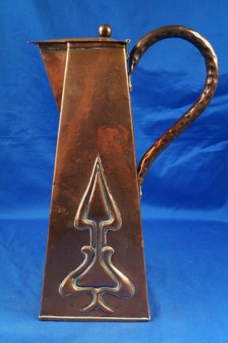 CIRCA 1910 COPPER ARTS AND CRAFTS JUG BY J & F POOL OF HAYLE CORNWALL 3