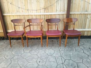 Mid Century Modern Lane Acclaim Andre Bus Dining Chairs Set Of 4