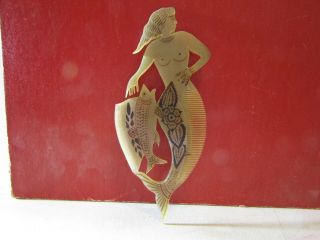 Amazining Victorian Mermaid Comb Carved From Horn