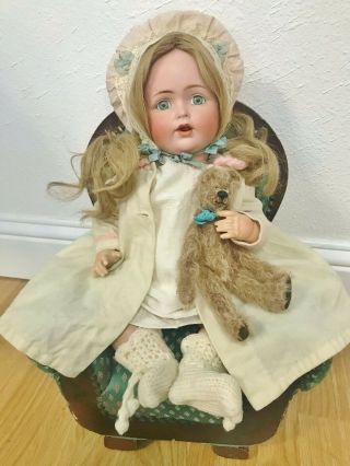 Antique Jdk Kestner 257 44cm 17 " Bisque Character Composition Gorgeous Baby Doll