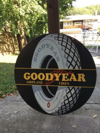 Large Goodyear Tire Double Sided Porcelain Sign 42”