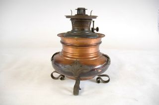 B&h High Dome? Bradley And Hubbard Brass Banquet Oil Lamp Font Copper Base