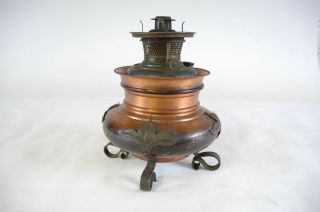 B&H High Dome? Bradley and Hubbard Brass Banquet Oil lamp Font Copper base 2