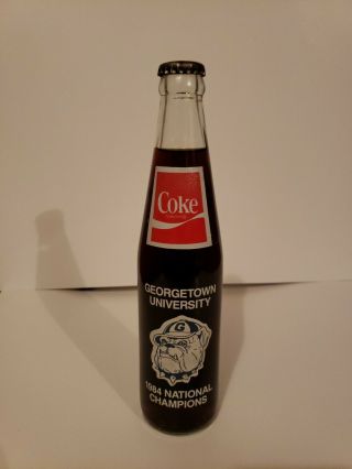Georgetown Hoyas Coke Coca - Cola 1984 National Champion Bottle