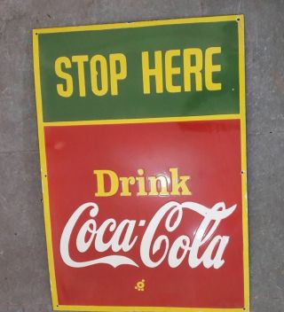 Porcelain Drink Coca Cola Sign Size 20 " X 30 " Inches