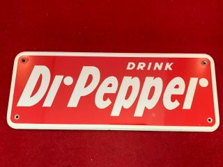 Vintage Drink Dr.  Pepper Tin Sign 17 X 6.  5