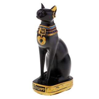 Ancient Egypt Egyptian Goddess Cat Pharaoh Figurine Statue Sculpture Black