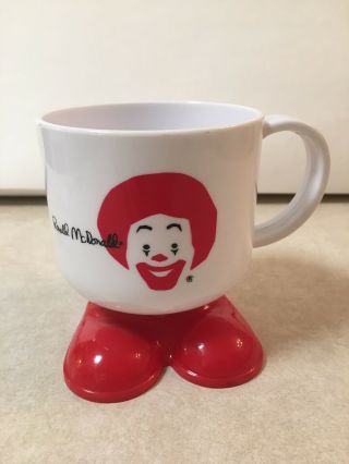 Vintage 1980s Ronald Mcdonald Plastic Cup With Red Feet