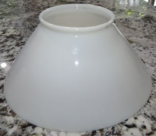 14 " White Milk Glass Oil Kerosene Hanging Slant Lamp Shade Iron Horse B&h