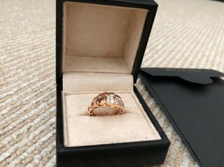 Auth $6,  700 Bvlgari Serpenti 18k Rose Gold Diamonds Ring