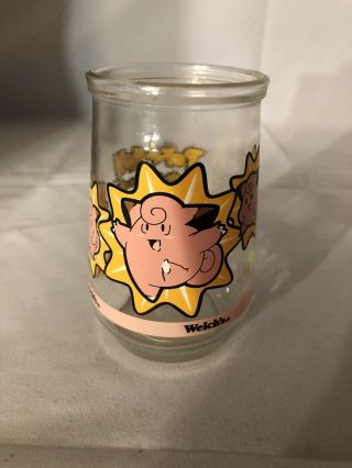 Pokemon 66 Clefairy Welchs Jelly Jar Juice Glass 1999 Nintendo Collectible Cup