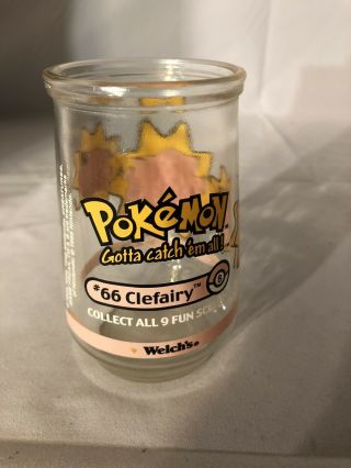 Pokemon 66 Clefairy Welchs Jelly Jar Juice Glass 1999 Nintendo Collectible Cup 3