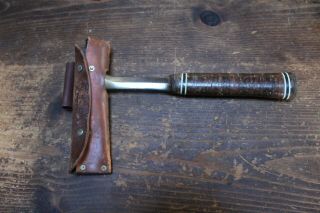 Vintage,  Estwing Geological Mining,  Rock Pick Hammer,  Stacked Leather Sheath