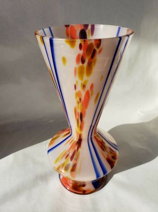 Kralik Czech/Bohemian Art Deco Hand - blown,  Spatter,  Czechoslovakia Vase 2