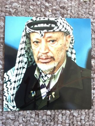 Yasser Arafat Hand Signed Photo Autograph Former Leader Of Palestine