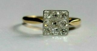 Antique Art Deco 18ct Gold & Rose Cut Diamonds Ring.  Size L.  Stunning.